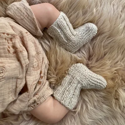 Y-Z Almond Booties 3 - 6 Months Baby Knit Booties Gift Baby Shoes Clothing Boots
