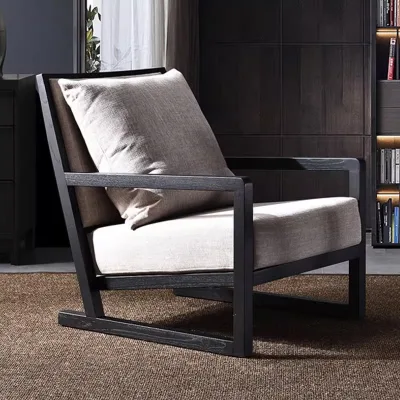 Single Simple Modern Leisure Chair Comfortable Lazy Recliner Sofa with Cotton Sledded Living Room Chair