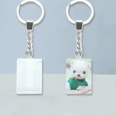 Wholesale Heat Transfer Crystal Keychain Sublimation Keychain Pendant DIY Crystal Gift Ornaments Sublimation Crystal Photo Frame