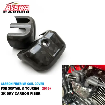 AISKA Real 3K Vacuum Dry Carbon Fiber M8 Coil Cover for Harley Davidson Softail 2018+ Touring Standard CVO and CVO/ST 2023.5+