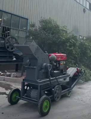 High Efficiency Compact PC400*300 Wheeled Mobile Rock Hammer Crusher Low Power Consumption Quick Setup Mobile Crushing Unit