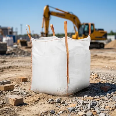 PP Woven FIBC Bulk Bag 4 Corner Loops Flat Bottom UV Stabilized Jumbo Bag for Construction Sand Cement Mineral Ore Transport