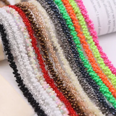 2024 Hot Sale Cheap Handmade Color Beaded Trimming for Dress Decoration