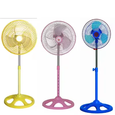 Mini Size Colorful Option 10 12 Inch Electric Pedestal Stand Fan with Small Aluminum Motor to South America