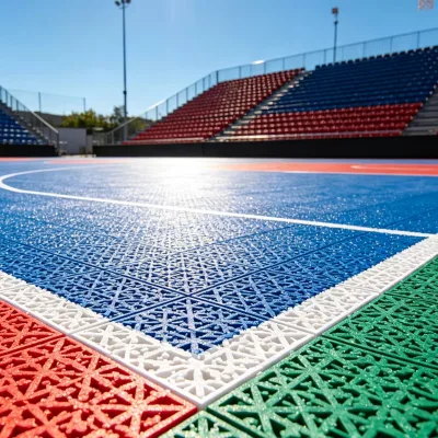 PP Suspended Basketball Court Flooring Outdoor Interlocking Modular Tiles Anti Slip Eco-Friendly Quick Drainage