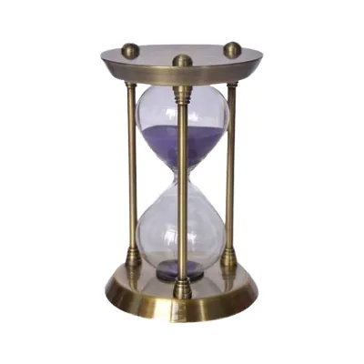 Ghaoze Modern Home Decor Luxury Branding Large Brass Handmade Durable Eco-Friendly Portable Everyday Use 15-Minute Hourglass