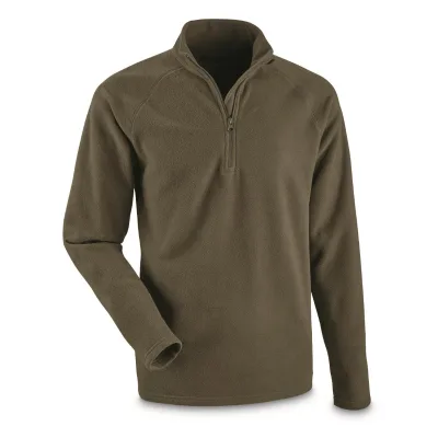 OEM Top Quality Warm Wholesale Customized Mens Stand Collar Green Fleece Jacket