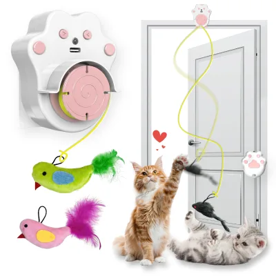 Custom New Style Eco-friendly Best-selling Automatic Hanging Indoor Electric Cat Interactive Pet Toy-Plastic Sport Style