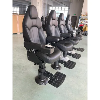 Flippable Armrest Boat Captain Chair Flip up Footrest Marine Helm Seat With Mouse Console for Vessel