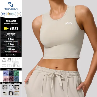 Women's Round Neck Open Back Yoga Vest-Medium Support Sports Top Regular Fit Breathable Fabric Front for Gym Pilates Running
