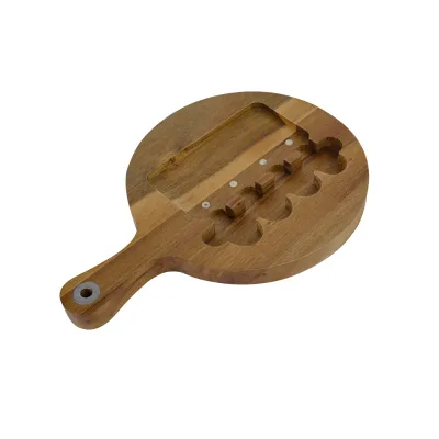 High Quality Handmade Wood Cheese Board Set Elegant Wooden Cheese Cutting Board with Drawer Premium Cheese Tools