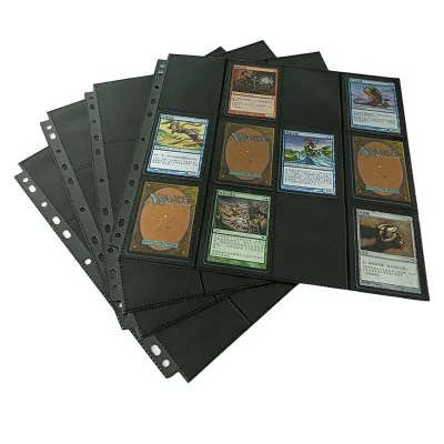 Premium 12-Pocket Card Binder Trading Card Album Folder Side Loading Black Page Game Cards Collector Photo Album