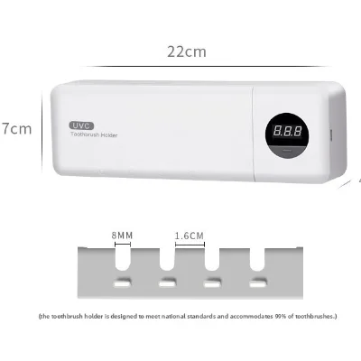 Bestselling Home Bathroom Toothbrush Sanitizer USB Charging Smart Digital Display UV Disinfection 360s ABS Material Toothbrush