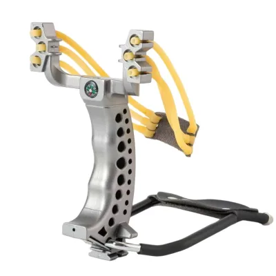 Super Powerful Slingshot Six Strands Elastic Hunting Powerful Outdoor Slingshot Catapult with Compass for Hunting