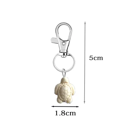 Creative Handmade DIY Travel Turtle Keychain New Birthstone Turquoise Metal Jewelry Pendant Keychain