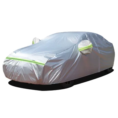 Heat Insulated Waterproof Aluminum Film Compatible Car Protector Cover With Mirror Pockets