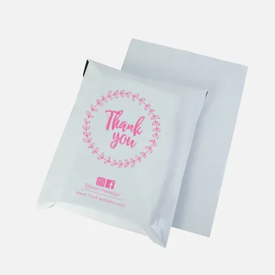 Biodegradable Black Designer Glossy RUSPEPA Shipping Self Sealing Poly Mailer Pink Courier Bag With Your Own Logo