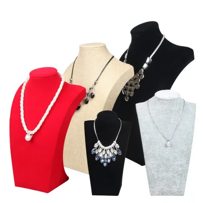 Suede Necklace Display Rack Pendant Portrait Neck Shelf Props Jewelry Display Rack Jewelry Rack Wholesale