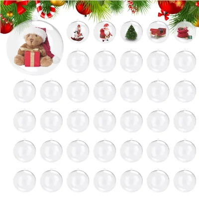 Custom Christmas Decoration Transparent Hollow Plastic Balls Circle Shape Hanging Modern Design High Quality Low Price