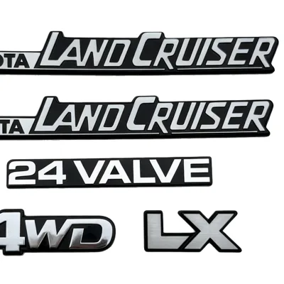 High Quality ABS Self-Adhesive Glossy Car Logo Stickers Emblem 0.5 Mil Thick Reusable for Land Cruiser LC76/LC79/LC71 Sports