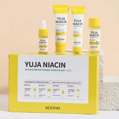 4-Piece Set Yuja Niacin 30days Brightening Skin Care Set Including Facial Cleanser Toner Serum Face Cream Mooyam Skincare Set