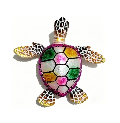 Customizable Hand-painted Resin Sea Turtle Ornament Colorful Ocean Theme Souvenir Gift for Tourist