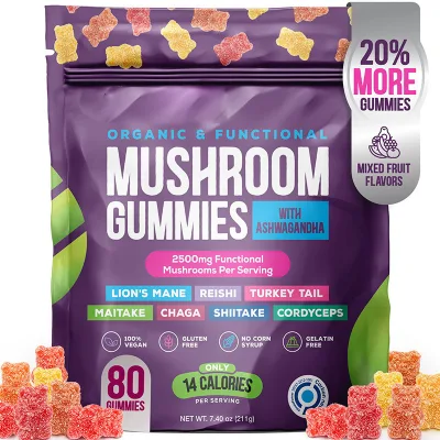 OEM Private Label Sugar-Free & Non-GMO Mushroom Gummies Supplement for Adults Focus & Brain Dosage Form Gummy Candy