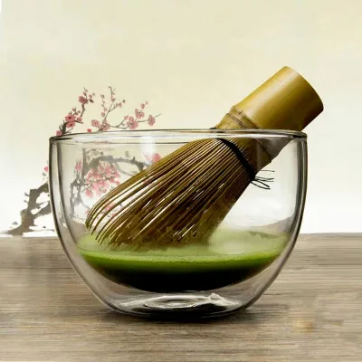 Borosilicate Matcha Bowl Double Layer Glass Matcha Chawan Clean Glass Matcha Bowl