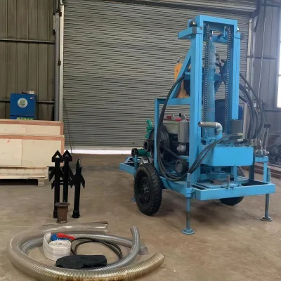 200m Small Water Well Rig High Productivity Motorized Borehole Drilling Machine with Gear Pump Bearing