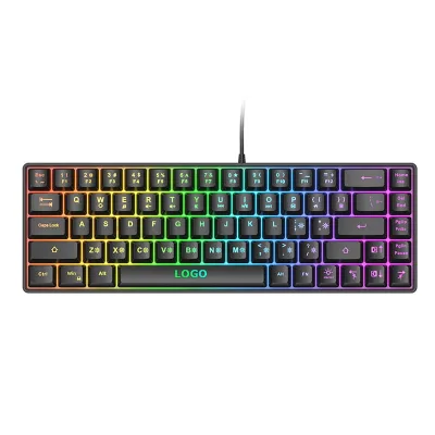 Customized 68 Keys Wired RGB LED Backlight Gaming Keyboard New GKL-8006 Portuguese US UK Language Custom Logo CE ROHS Passed