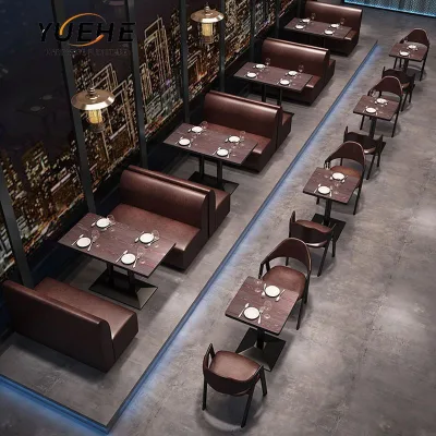 Custom Vintage Bar Table and Chairs Combination for Music Light Bar Vintage Restaurant Bistro Booth Sofa