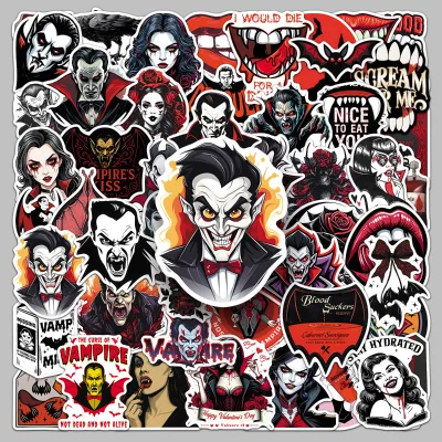 50pcs Factory-direct Horror Dark Niche Creative Dracula Family Vampire Decorative Stickers for Journals
