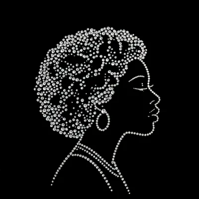Rhinestone Heat Transfer Afro Women Silhouette Custom Hotfix Crystal Iron on Transfer for T Shirt Hoodie Garment Decoration