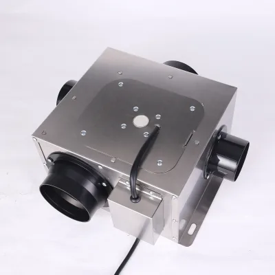 Multi Zone Ventilation High Quality Stainless Steel Large Airflow Ceiling Fan Saving Energy 220V 75/100mm Duct Pipe ODM