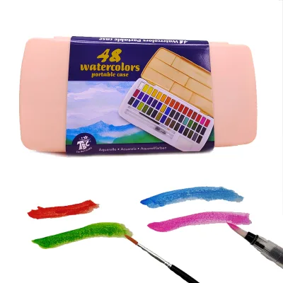 Full Custom WINGART Watercolor Paint Set Vivid Colors Solid Watercolor Pallette Set in Portable Box
