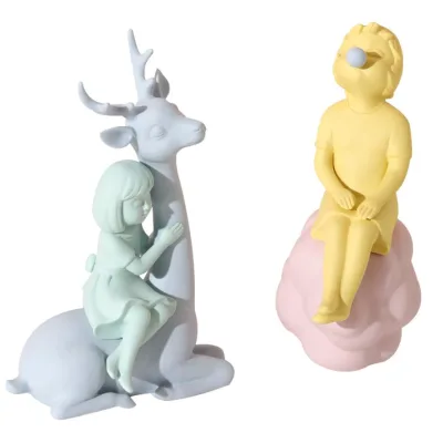 Ceramic Animal Sculpture Art Creative Furnishing Articles Gifts Nordic Ins Wind Household Soft Adornment Bedroom Mock up Room
