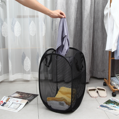 On Sale Durable Laundry Basket Hamper Mesh Hamper Storage Hamper Basket with Handle Side Pocket for Home Storage