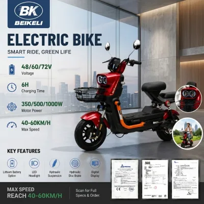 Tough Steel 48V 350W Structure Electric Bike Acceleration 40km/h Stable Force Source E-Scooter for Industrial Facility Logistics