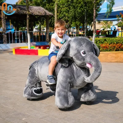 Joy2fun Cute Animal Plush Ride on Car Electric Kids Toy with LED Lights 250W Motor 150KG Load Capacity for Indoor Amusement Park