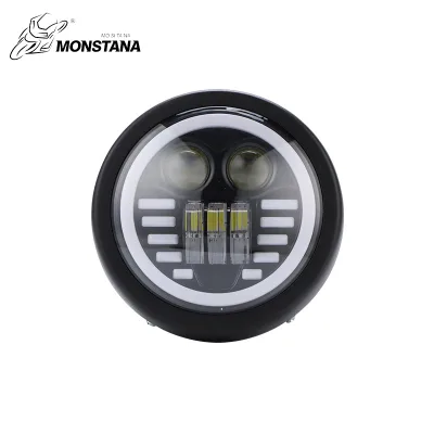 Manufacturers Support Custom Headlamp With Fork Mount Bracket Vintage Motorbike Round Led 5.75 Headlights for Motorcycle