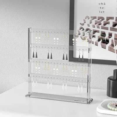 Acrylic Tabletop Earring Holder Stand Home Use Jewelry Organizer Display Stand for Store Selling Show