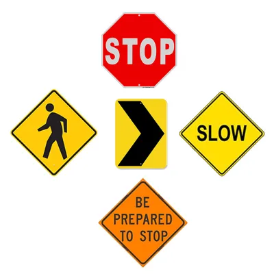 Highway Traffic Warning Signs in Arabic Slow Down Reflective Road Control Sign Round Aluminium Traffic Sign Board