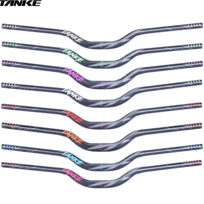 TANKE Carbon-Fiber Mountain Bike Handlebar Custom-Modified Riser Bar Aluminum Wide Drop Bar Off-Road U-Shape Curved Stem