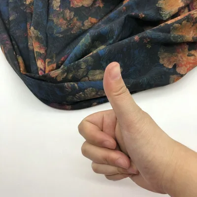 Fonesun-SS52 97% Silk 3% Spandex Stretch Elastic Jacquard Silk Satin Printed Fabric for Garment