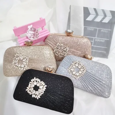 Urban Minimalist Evening Bag Socialite Diamond-Studded Wedding Cheongsam Banquet Bag Fashion Shoulder Bag Wholesale