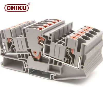 Full Series Available CE UL RoHS DIN Rail Push-in Terminal Block for Solar PV System, Energy Storage Cabinet, Instrument Meter