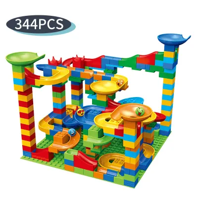 Shantou Chenghai 344pcs Crazy Ball Marble Run Building Blocks Set Marble Race Track & Roller Coaster Toy Gift for Kids