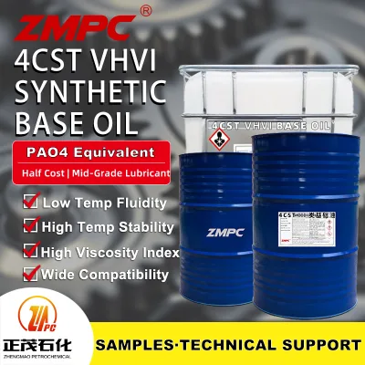 ZMPC 4cSt VHVI Base Oil Group III+ Hydroisomerized Synthetic Base Oil Cost Effective Alternative to PAO4