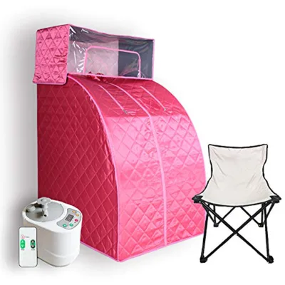 One Person House Use Wet Steam Sauna Tent Mini Sauna With Portable Chair