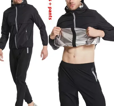 Julyfit Neoprene Hooded Windbreaker Home Fitness Sweatsuit for Outdoor Sauna Use